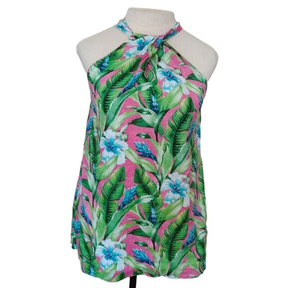 Tommy Bahama Linen Halter Tropical Shirt - Picture 3 of 9